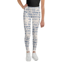 Load image into Gallery viewer, Blue Tie Youth Leggings