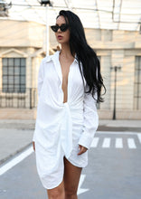 Load image into Gallery viewer, Kendra White Shirt Dress