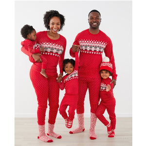 Christmas Red Argyle Print Parent-Child Pajamas