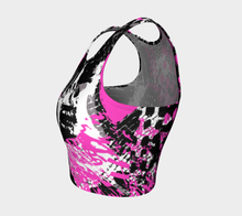 Load image into Gallery viewer, Black &amp; Pink Graffiti Cropped Tank