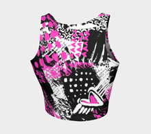 Load image into Gallery viewer, Black &amp; Pink Graffiti Cropped Tank