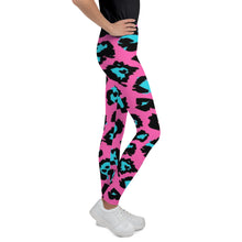 Load image into Gallery viewer, Pink Leopard Youth Leggings