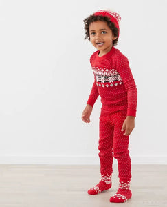 Christmas Red Argyle Print Parent-Child Pajamas