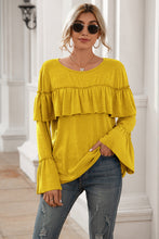 Load image into Gallery viewer, Flounce Sleeve Ruffle Trim Top